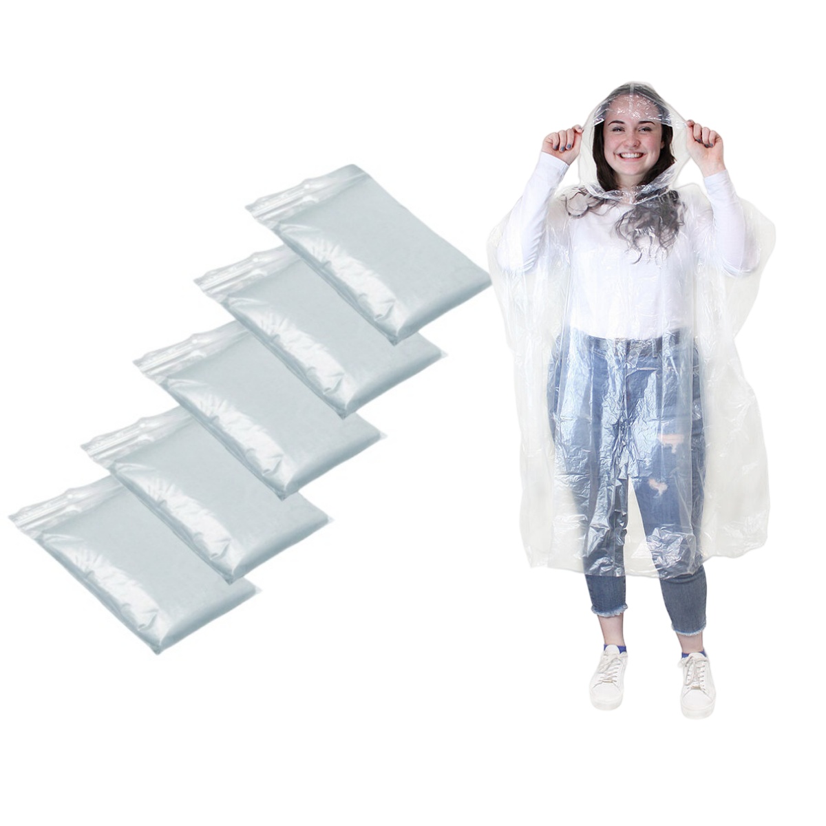 Emergency Poncho Rain - Impermeável descartável para adultos, caminhadas ao